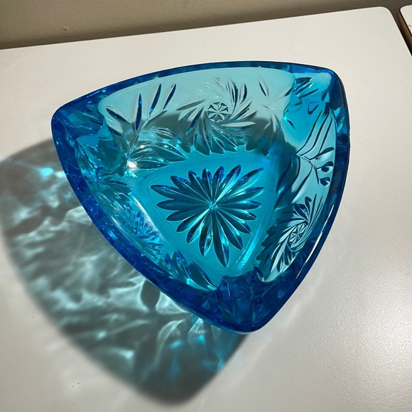 Hazel Atlas Other - MCM Aqua Blue Pinwheel Pattern Ashtray